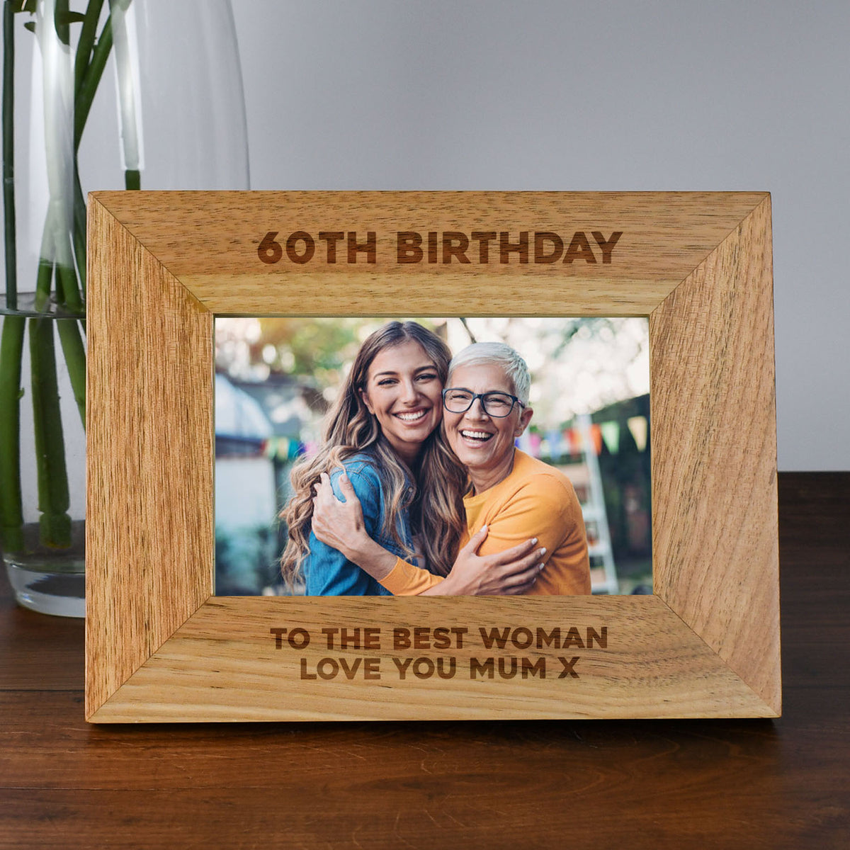 Personalised Wooden 6x4 Landscape 60th Birthday Frame – Spoken Gifts LTD